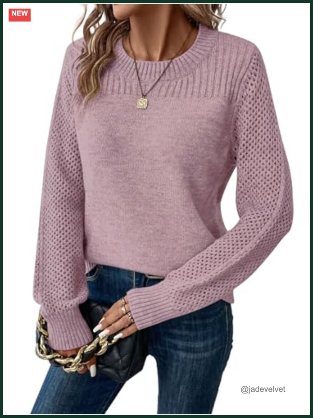 Women's Casual Long Sleeve Knit Pullover Sweater Crew Neck Tunic